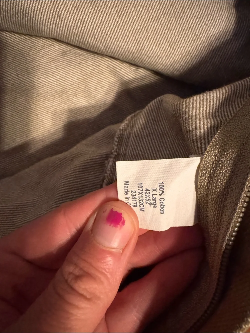 The L.L.Bean tan canvas and denim pet Cover heavy-duty, cotton-blend size XL